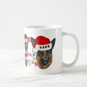 Christmas Santa Hat German Shepherd Dog Lover Coffee Mug