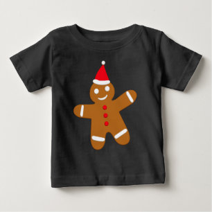 Christmas Santa Hat Gingerbread Man Baby T-Shirt
