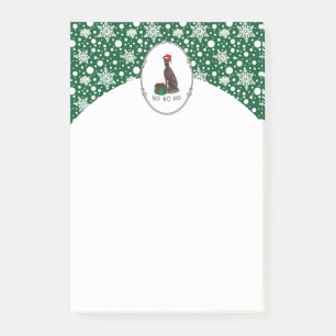 Christmas Santa Hat Greyhound Dog (brindle) Funny Post-it Notes