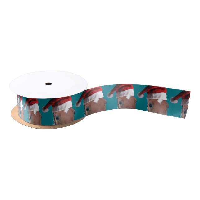 Christmas Santa Hat Horse Satin Ribbon (Spool)