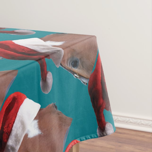 Christmas Santa Hat Horse Tablecloth (In Situ)