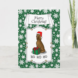 Christmas Santa Hat Irish Setter Dog (red 1) Cute Card