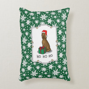 Christmas Santa Hat Irish Setter Dog (red 1) Cute Decorative Cushion