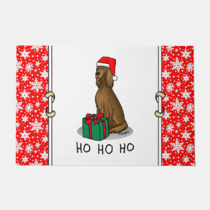Christmas Santa Hat Irish Setter Dog (red 1) Cute Doormat