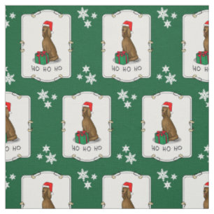 Christmas Santa Hat Irish Setter Dog (red 1) Cute Fabric