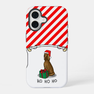 Christmas Santa Hat Irish Setter Dog (red 1) Cute iPhone 16 Case