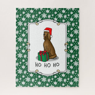 Christmas Santa Hat Irish Setter Dog (red 1) Cute Jigsaw Puzzle
