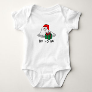 Christmas Santa Hat Maltese Dog Cute Funny Baby Bodysuit