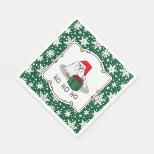 Christmas Santa Hat Maltese Dog Cute Funny Napkin