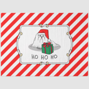 Christmas Santa Hat Maltese Dog Cute Funny Tissue Paper