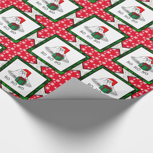 Christmas Santa Hat Maltese Dog Cute Funny Wrapping Paper (Corner)