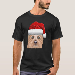 Christmas Santa Hat Norwich Terrier Dog T-Shirt