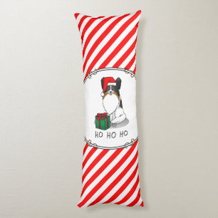 Christmas Santa Hat Papillon (tri-colour) Dog Cute Body Cushion
