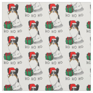 Christmas Santa Hat Papillon (tri-colour) Dog Cute Fabric