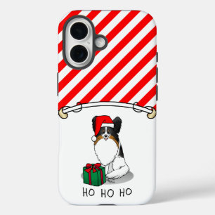 Christmas Santa Hat Papillon (tri-colour) Fun Cute iPhone 16 Case