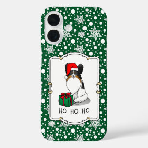 Christmas Santa Hat Papillon (tri-colour) Fun Cute iPhone 16 Case