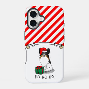 Christmas Santa Hat Papillon (tri-colour) Fun Cute iPhone 16 Case
