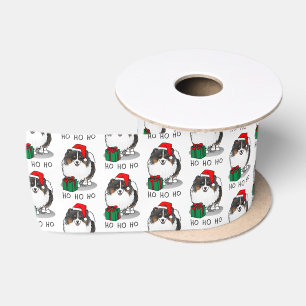 Christmas Santa Hat Pomeranian (tri-colour) Cute Satin Ribbon