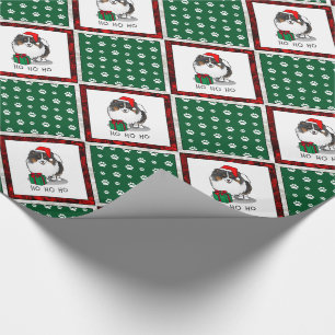 Christmas Santa Hat Pomeranian (tri-colour) Cute Wrapping Paper