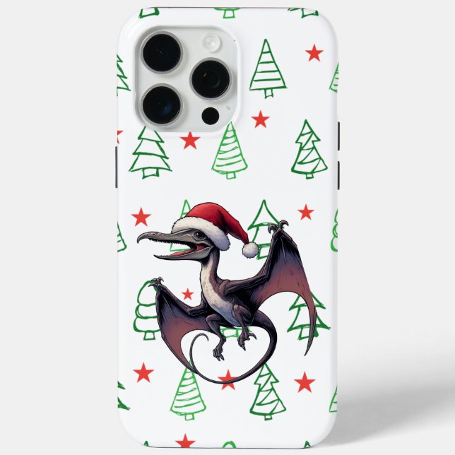 Christmas Santa hat pterodactyl  Case-Mate iPhone Case (Back)