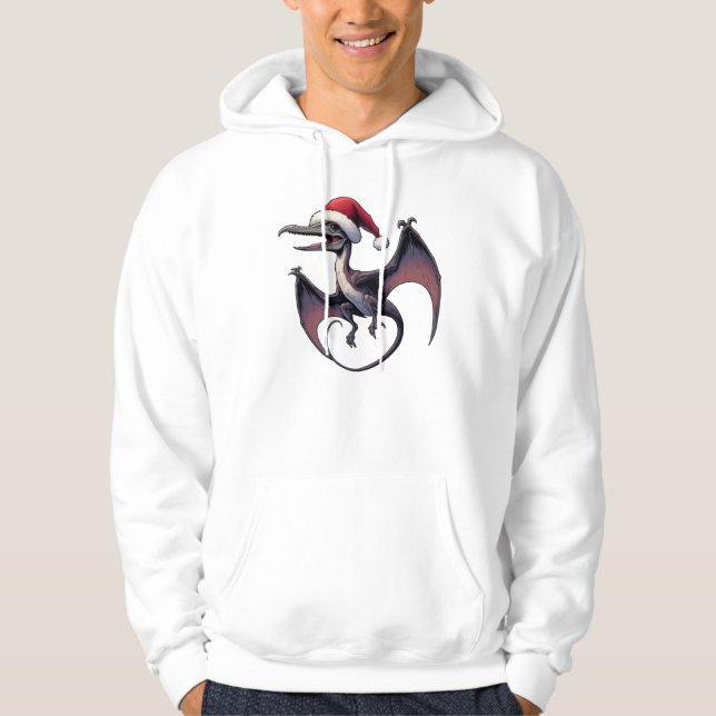Christmas Santa hat pterodactyl  Hoodie (Front)