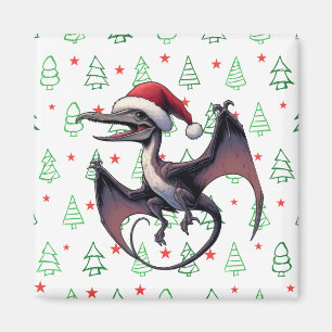 Christmas Santa hat pterodactyl Magnet