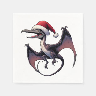 Christmas Santa hat pterodactyl Napkin