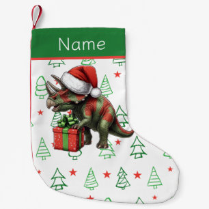 Christmas Santa hat pterodactyl Small Christmas Stocking