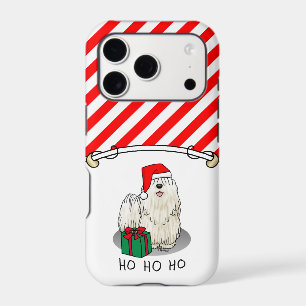 Christmas Santa Hat Puli Dog (white) Cute Funny