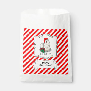 Christmas Santa Hat Puli Dog (white) Cute Funny Favour Bag