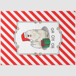 Christmas Santa Hat Puli Dog (white) Cute Funny Tissue Paper