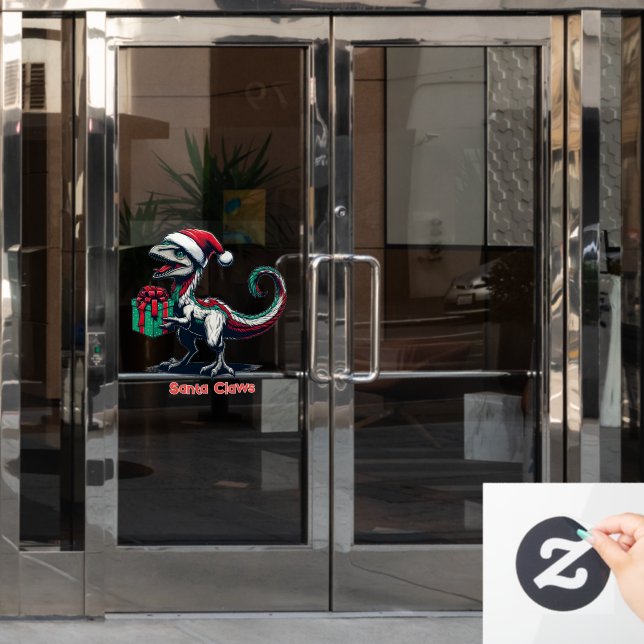 Christmas Santa hat raptor  (Office Door)