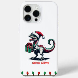 Christmas Santa hat raptor iPhone 15 Pro Max Case