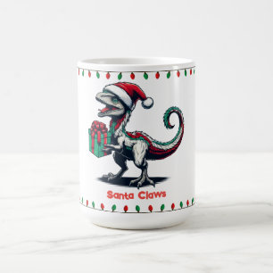 Christmas Santa hat raptor Coffee Mug