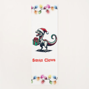 Christmas Santa hat raptor Yoga Mat