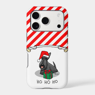 Christmas Santa Hat Scottish Terrier (black) Cute