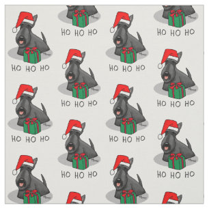 Christmas Santa Hat Scottish Terrier (black) Cute Fabric