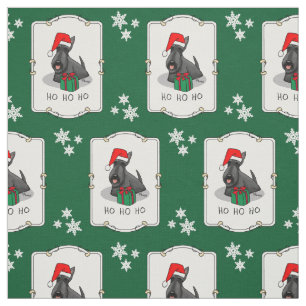 Christmas Santa Hat Scottish Terrier (black) Cute Fabric