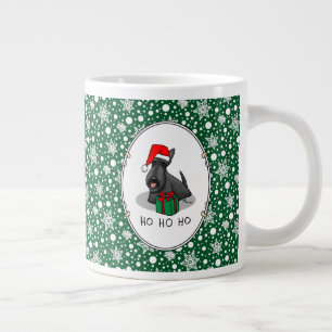 Christmas Santa Hat Scottish Terrier (black) Cute Large Coffee Mug