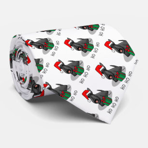 Christmas Santa Hat Scottish Terrier (black) Cute Tie