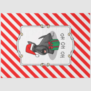 Christmas Santa Hat Scottish Terrier (black) Cute Tissue Paper