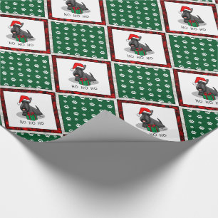 Christmas Santa Hat Scottish Terrier (black) Cute Wrapping Paper
