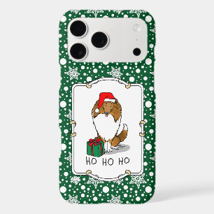 Christmas Santa Hat Shetland Sheepdog (sable) Cute