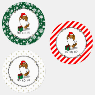 Christmas Santa Hat Shetland Sheepdog (sable) Cute