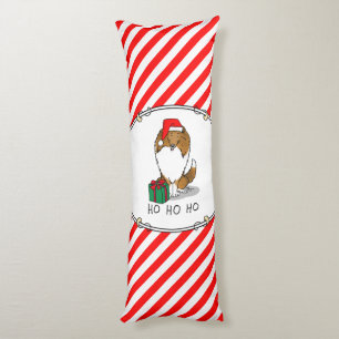 Christmas Santa Hat Shetland Sheepdog (sable) Cute Body Cushion