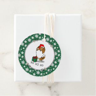 Christmas Santa Hat Shetland Sheepdog (sable) Cute Favour Tags