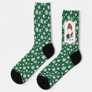 Christmas Santa Hat Shetland Sheepdog (sable) Cute Socks