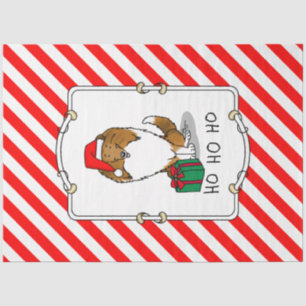 Christmas Santa Hat Shetland Sheepdog (sable) Cute Tissue Paper