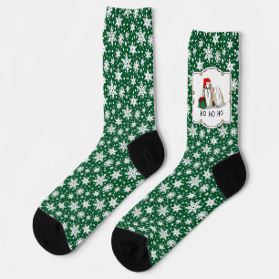 Christmas Santa Hat Shih Tzu (tan white) Dog Cute Socks