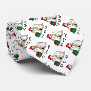 Christmas Santa Hat Shih Tzu (tan white) Dog Cute Tie
